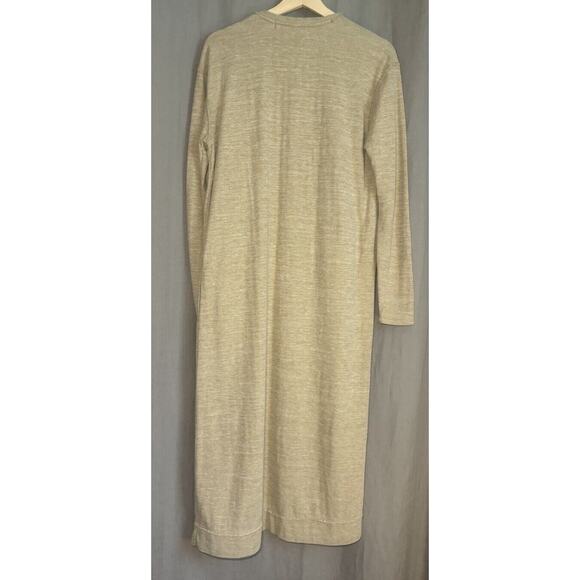 Free People Beach Boho Long Tan Cardigan Open Front Duster Neutral Size Xsmall - Picture 5 of 14